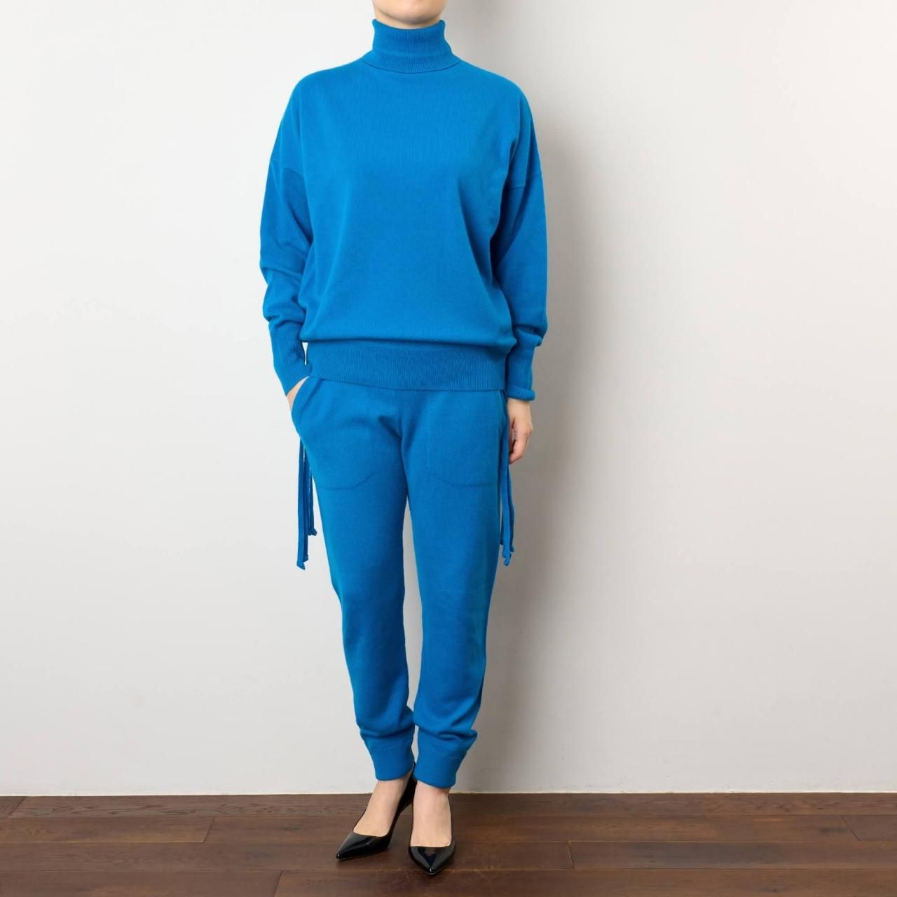 メゾンカレ MAISON CARREE アンサンブル 青 赤 紺 6点セット CASHMERE BASIC PANTSTURQUOISE - maisoncarree