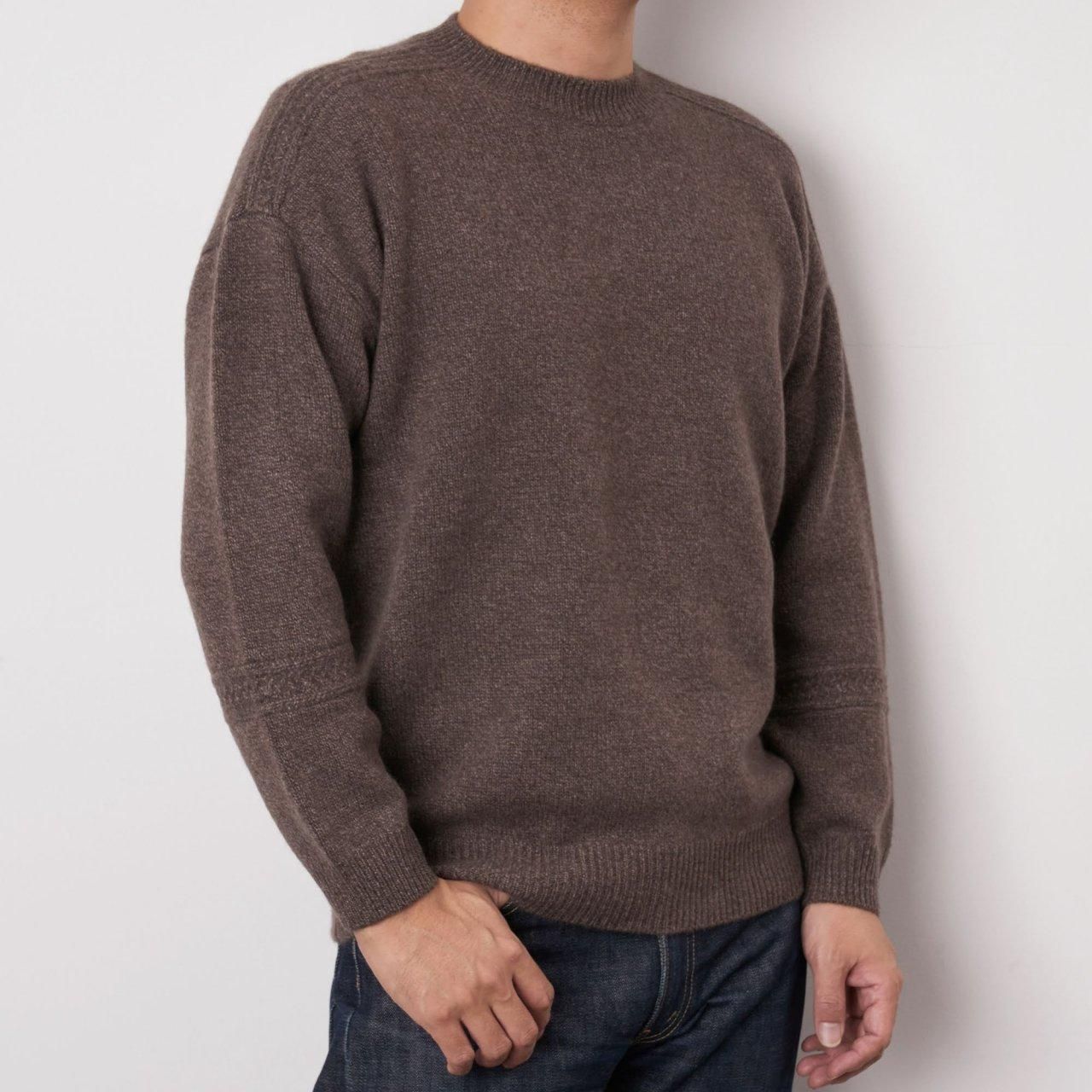 CASHMERE CABLE KNITKHAKI MELANGE - maisoncarree