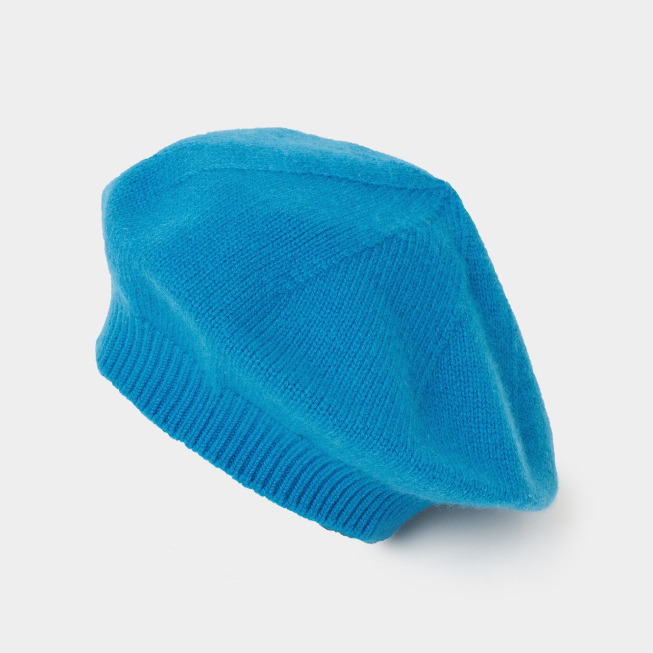 CASHMERE  BERET<BR>TURQUOISE