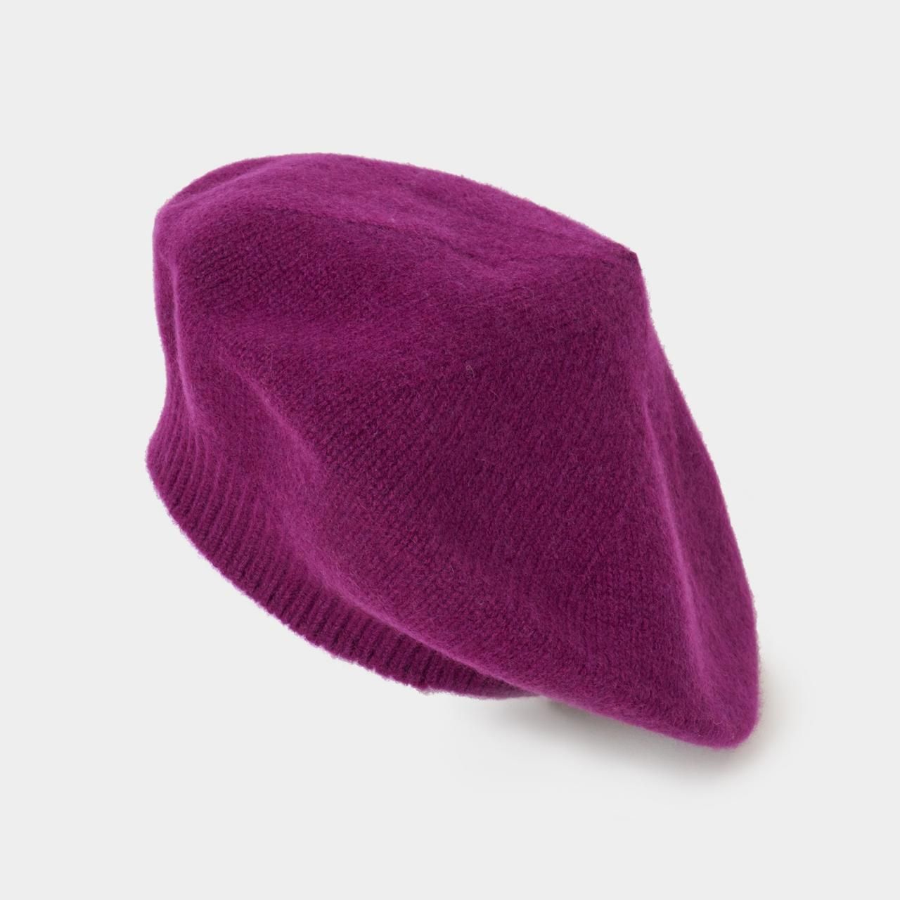 CASHMERE  BERET<BR>PURPLE