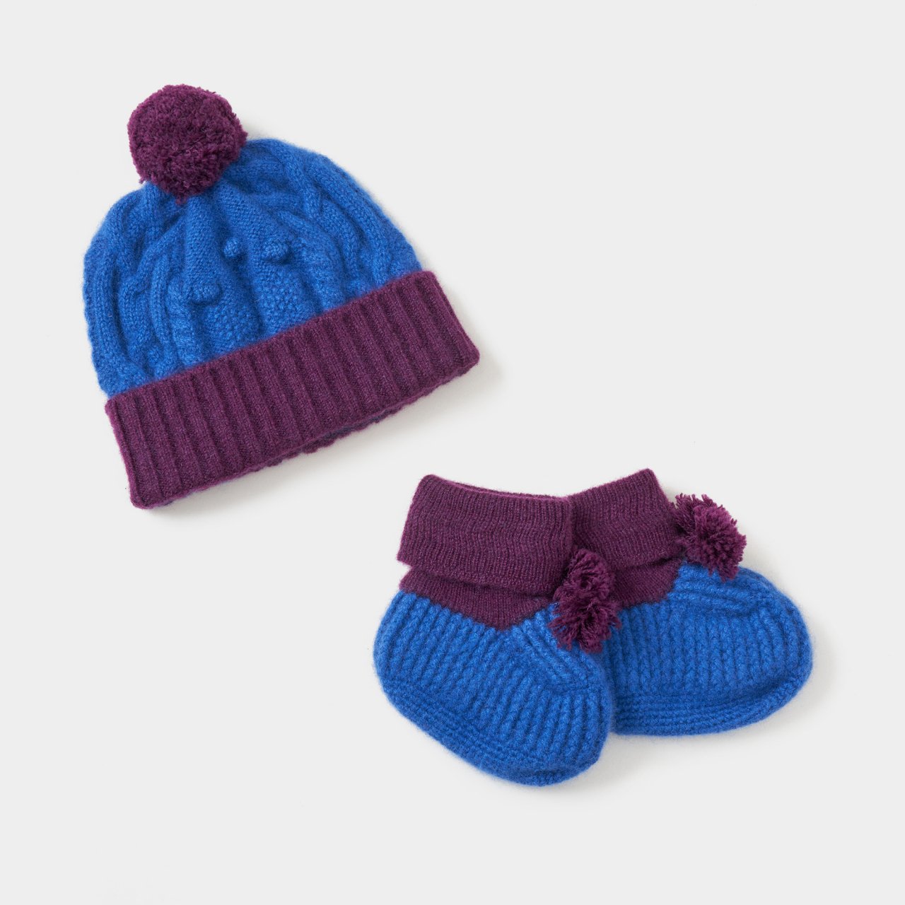 BABY BEANIE & BOOTS<BR>BLUE