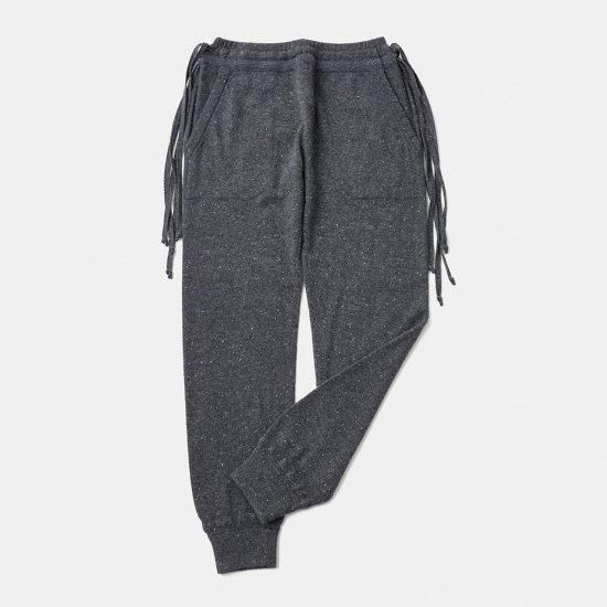 CASHMERE STARDUST BOYFRIEND PANTS<BR>CHARCOAL