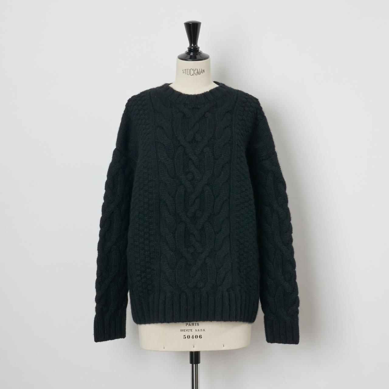 CASHMERE CABLE KNITBLACK - maisoncarree