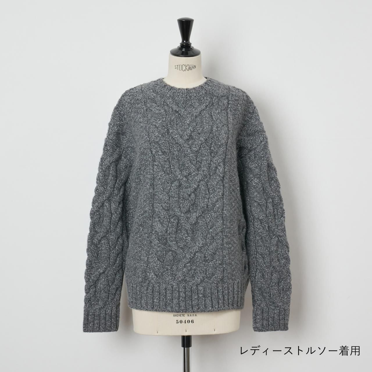 OVERSIZE ARAN KNITGRAY - maisoncarree OVERSIZE ARAN KNITGRAY - maisoncarree