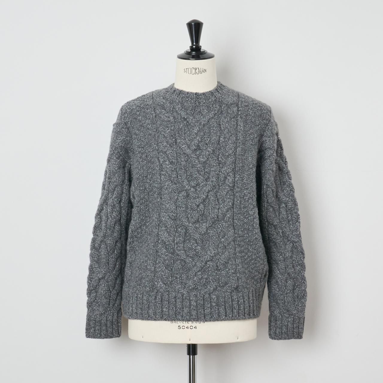 OVERSIZE ARAN KNITGRAY - maisoncarree