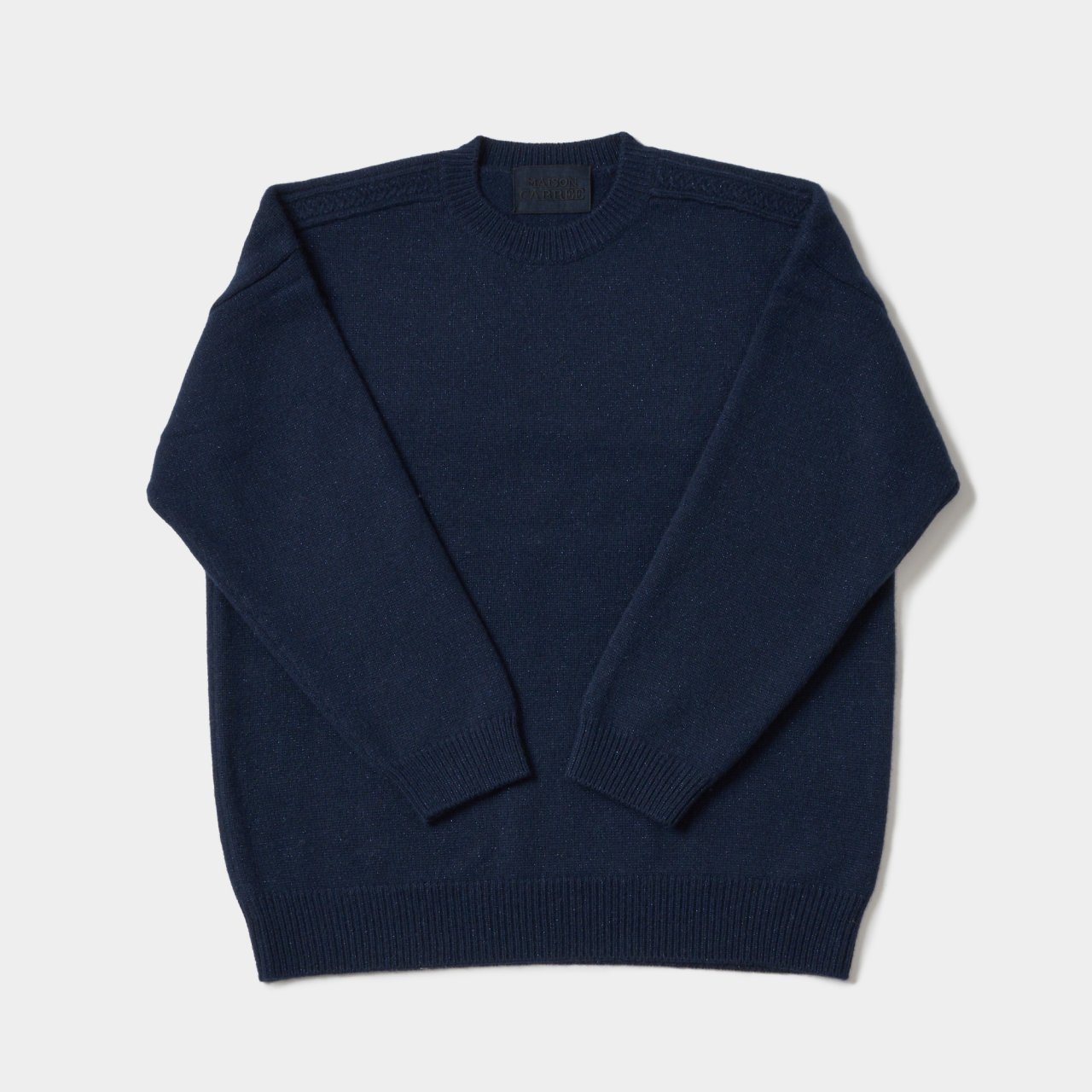 CASHMERE MILKY WAY CABLE KNIT<BR>NAVY