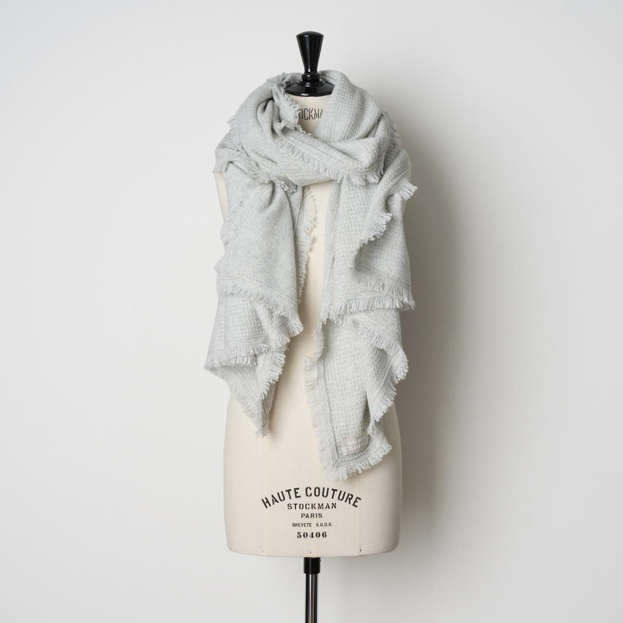 MAISON CARRÉE CASHMERE Stardust STOLE CASHMERE STARDUST FRINGE STOLEWHITE - maisoncarree