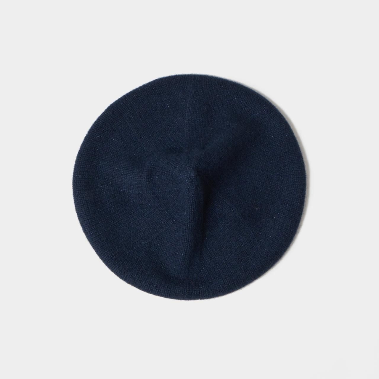 CASHMERE MILKY WAY BERET<BR>NAVY