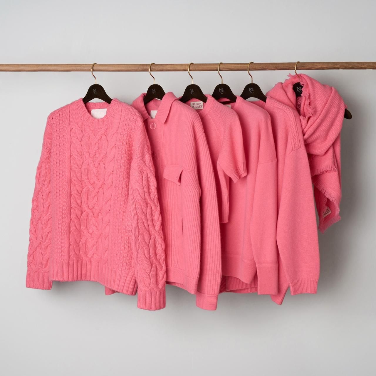 CASHMERE FRINGE STOLEPINK - maisoncarree CASHMERE FRINGE STOLEPINK - maisoncarree