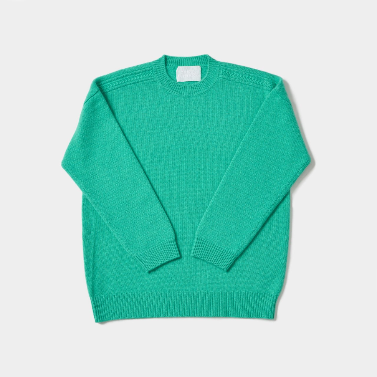 CASHMERE CABLE KNIT<BR>GREEN