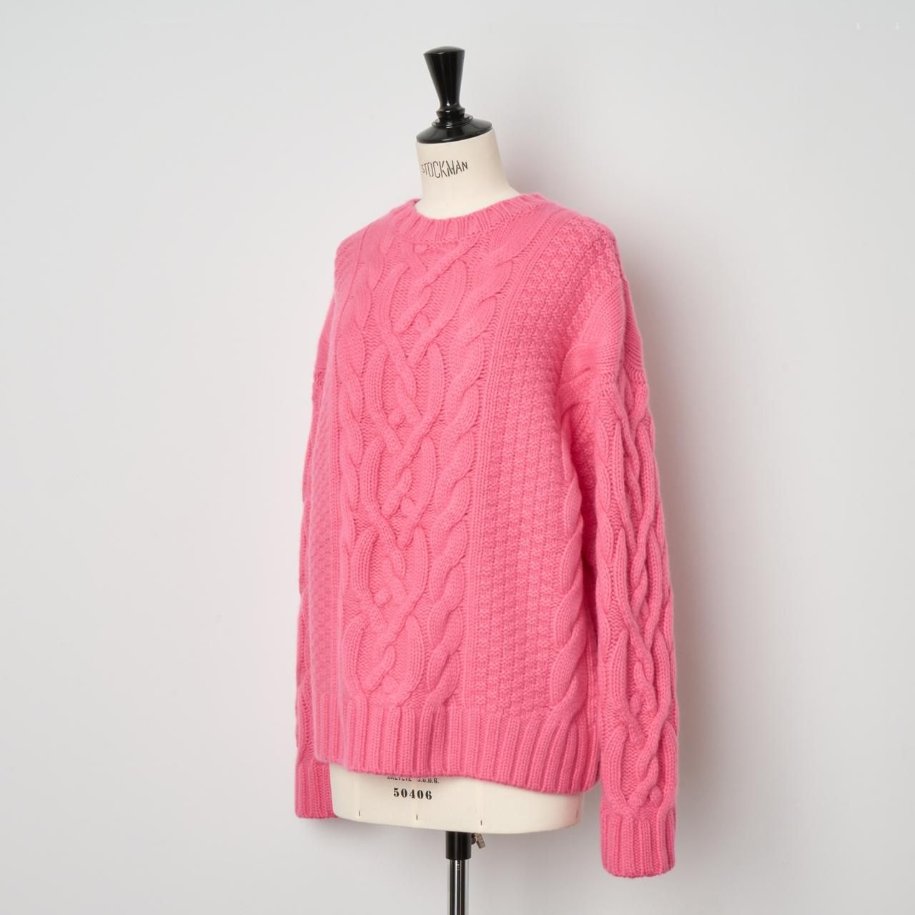 OVERSIZE ARAN KNITPINK - maisoncarree