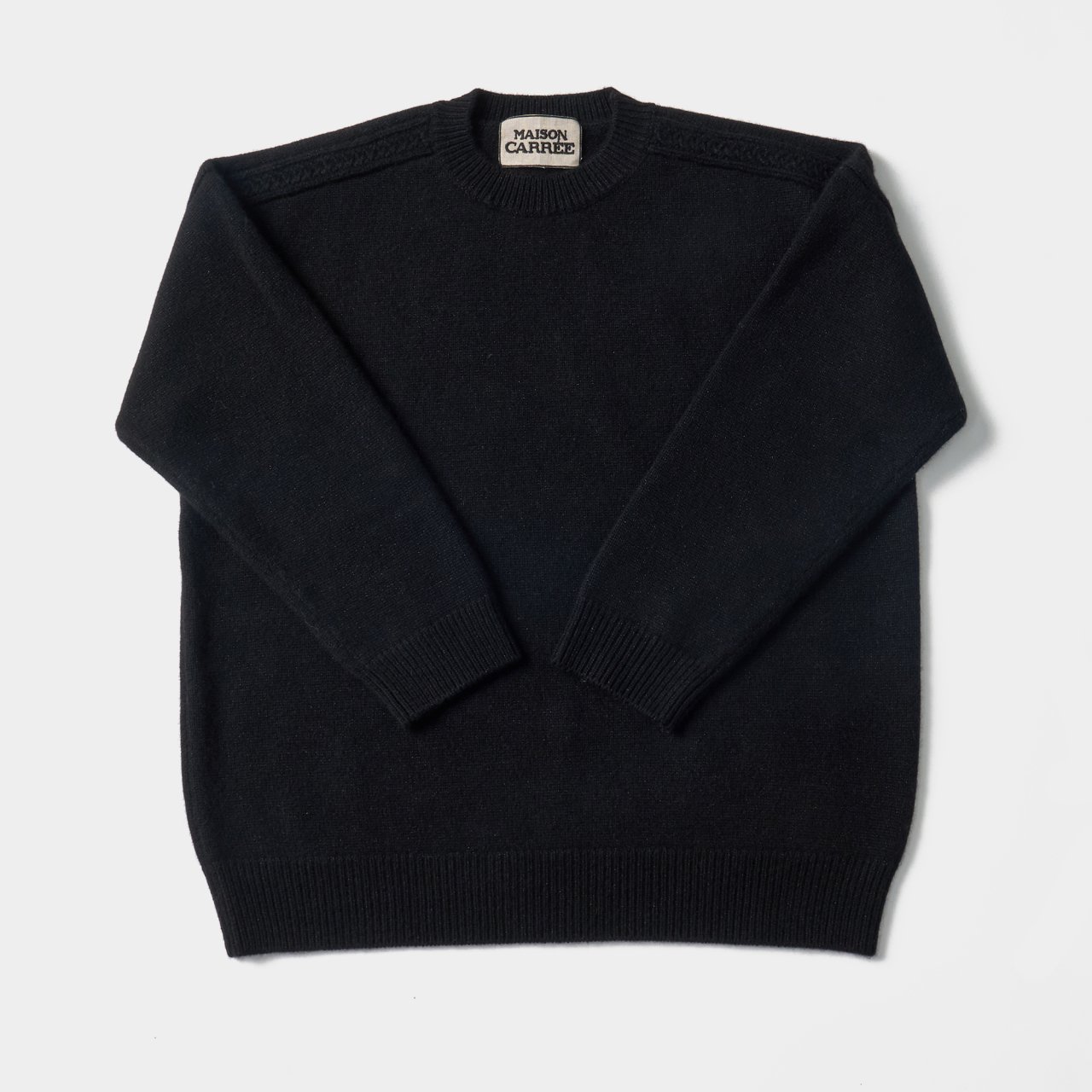 CASHMERE MILKY WAY CABLE KNIT<BR>BLACK