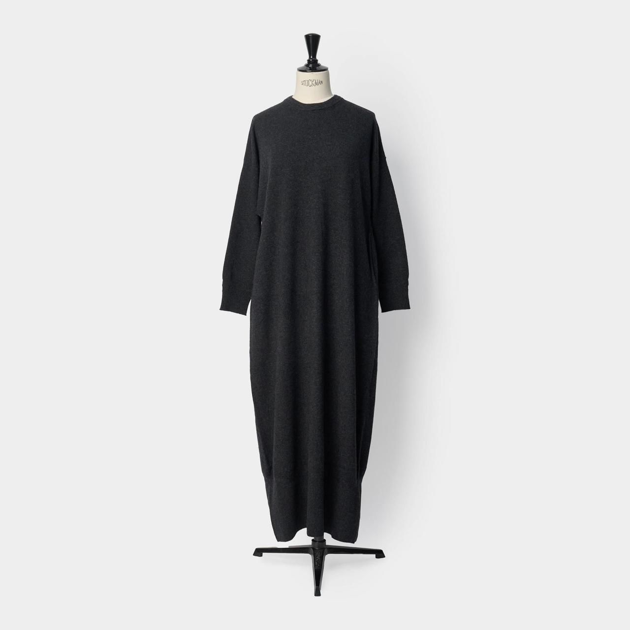 cashmere long one-piece<BR>charcoal