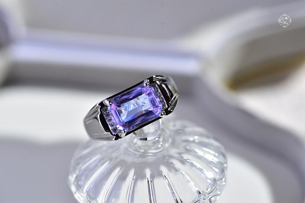 ベベルド×アレキサンドライトVnt.glass【リング】 - Carino works ベベルド×アレキサンドライトVnt.glass【リング】 - Carino works