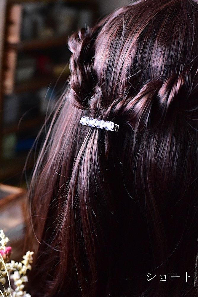 Bar×アレキサンドライトスワロフスキー【ヘアクリップ Bar×アレキサンドライトスワロフスキー【ヘアクリップ