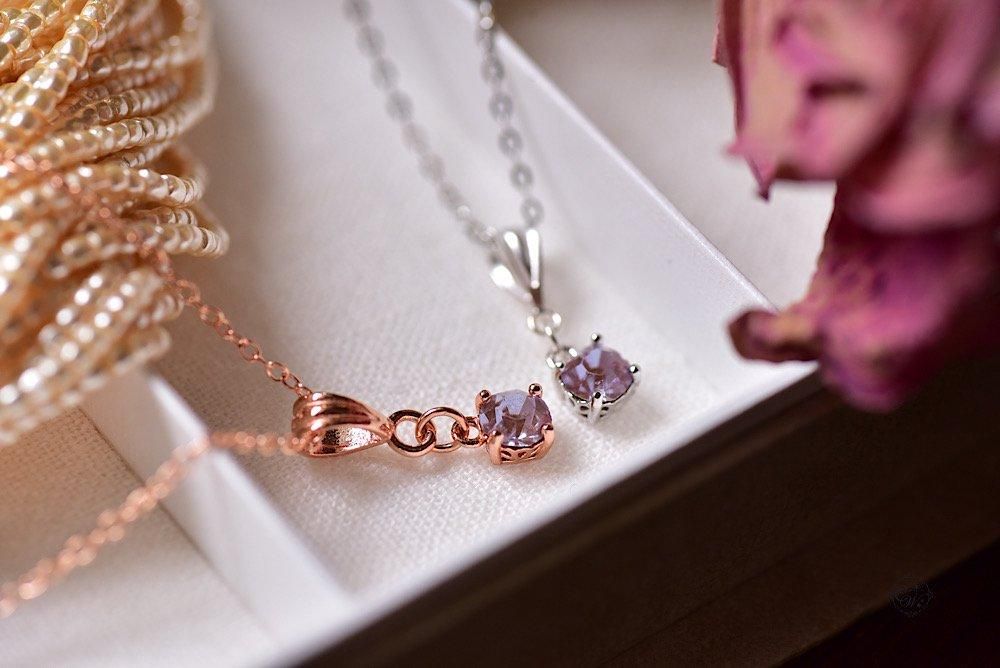 新規購入 藤色×サフィリーン 【ワンポイントネックレス】 - Carino works アクセサリー
