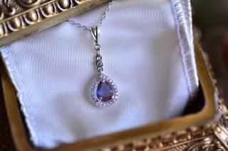 Rosecut pearAnt.SaphiretåС顼 ͥå쥹sterling silver