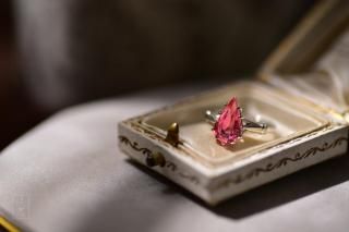 Pink drop:Vnt.ウランガラス |リング(sterling silver)