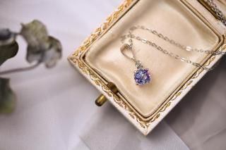 アンティーク アイリスガラス:sterling silver |ネックレス