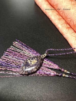 ティファニーストーン(和風) マクラメネックレス - macrame Art Astara