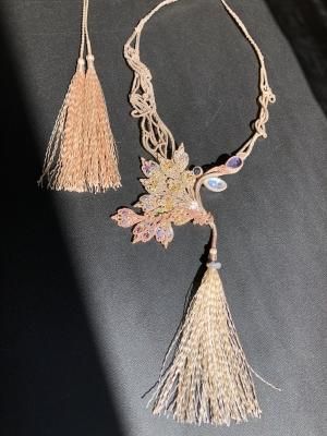 ムーンストーンマクラメネックレス 翼あるもの - macrame Art Astara