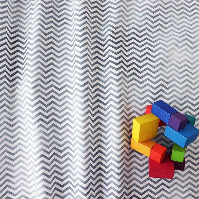 ギザギザ線（小・オレンジ）| nunocoto fabric