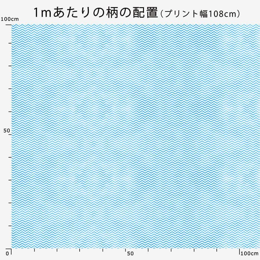 ギザギザ線（小・スカイブルー）| nunocoto fabric