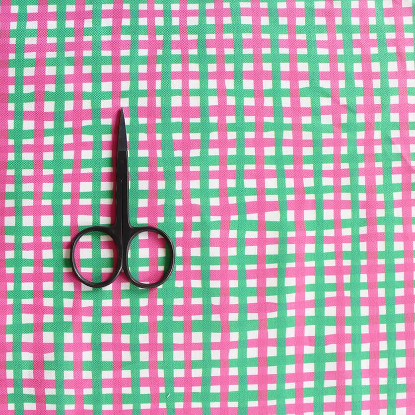 ゆらゆらチェック（ピンク×グリーン） 布・生地の通販サイト：nunocoto fabric