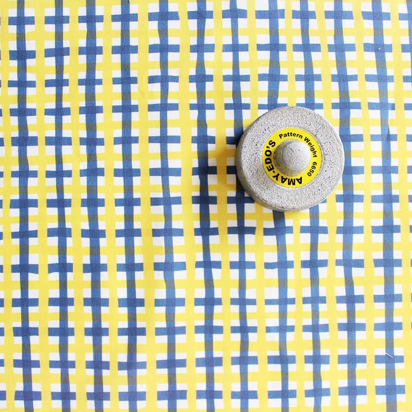 ゆらゆらチェック（イエロー×ブルー） - 生地と型紙の通販サイト
