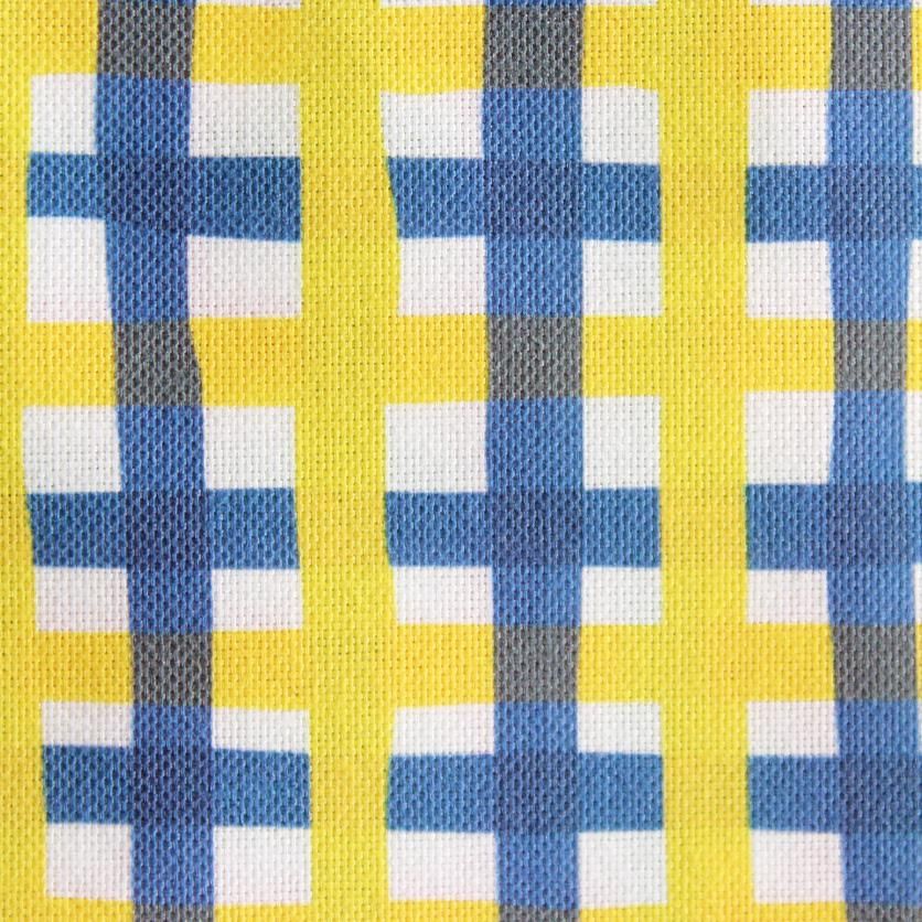 ゆらゆらチェック（イエロー×ブルー） - 生地と型紙の通販サイト
