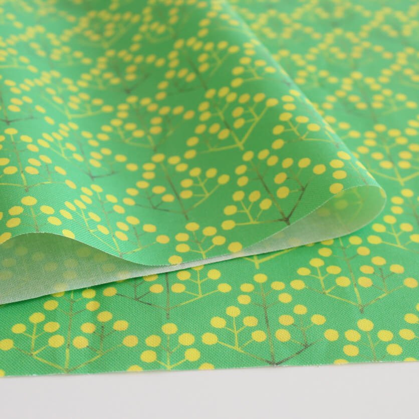 ミモザの花束 Mini グリーン Nunocoto Fabric
