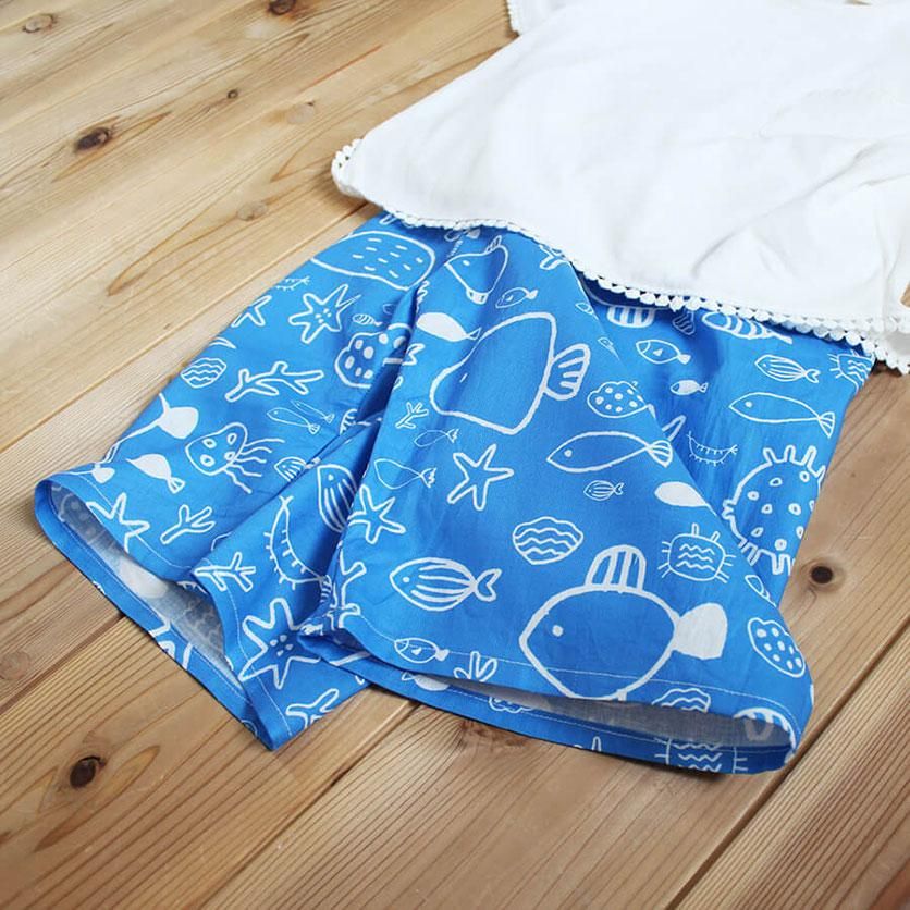 海様 オーダーページ in the sea(ブルー×ホワイト) - 生地と型紙の通販サイト