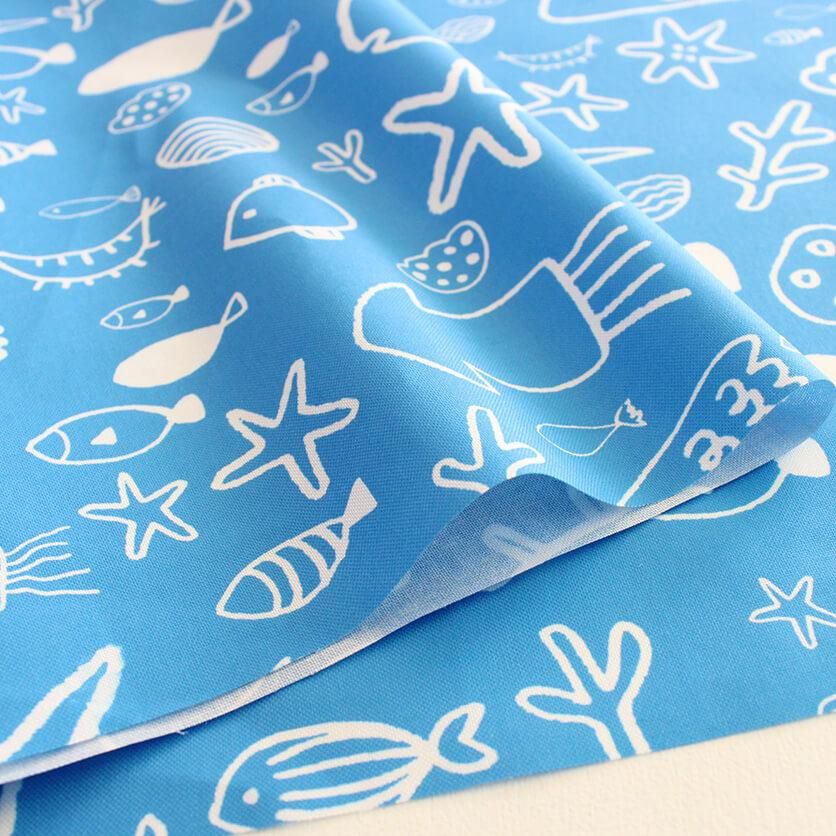 海様　オーダーページ in the sea（ブルー×ホワイト） - 生地と型紙の通販サイト