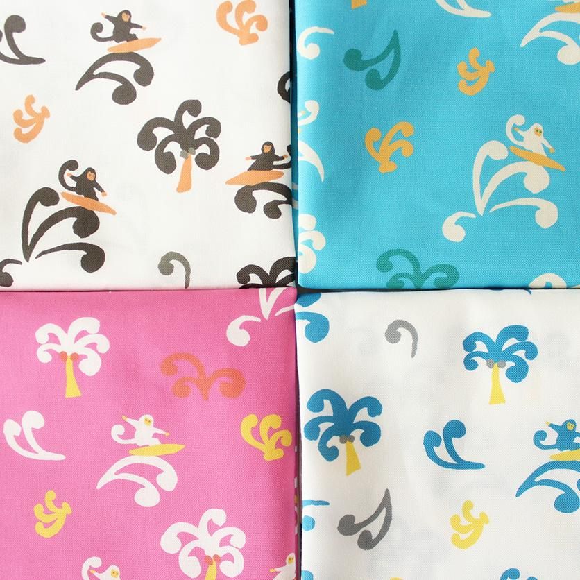 さるのサーフィン（ホワイト×ブルー） - 生地と型紙の通販サイト