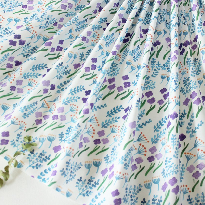 nunocoto fabric：grassland（ライラック）