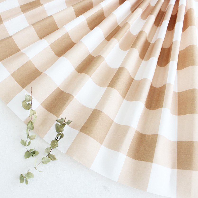 ベーシックギンガムチェック 4cm角 ベージュ 布 生地の通販サイト Nunocoto Fabric ベーシックギンガムチェック 4cm角 ベージュ 布 生地の通販サイト Nunocoto Fabric