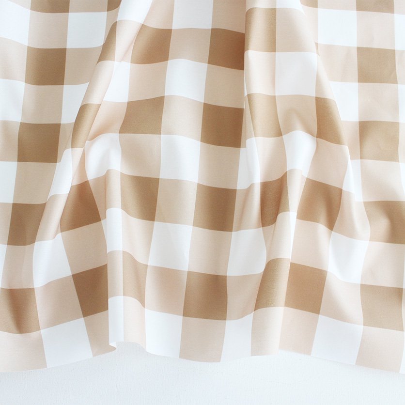 ベーシックギンガムチェック 4cm角 ベージュ 布 生地の通販サイト Nunocoto Fabric