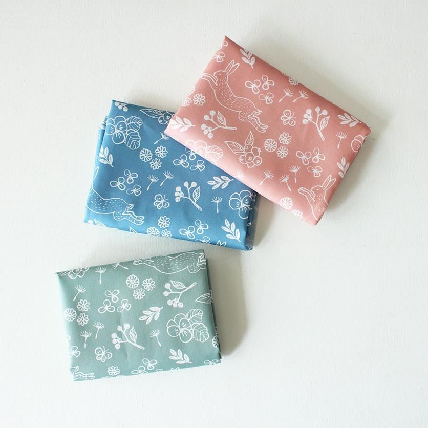 rabbit garden（ブルー） - 生地と型紙の通販サイト：nunocoto fabric