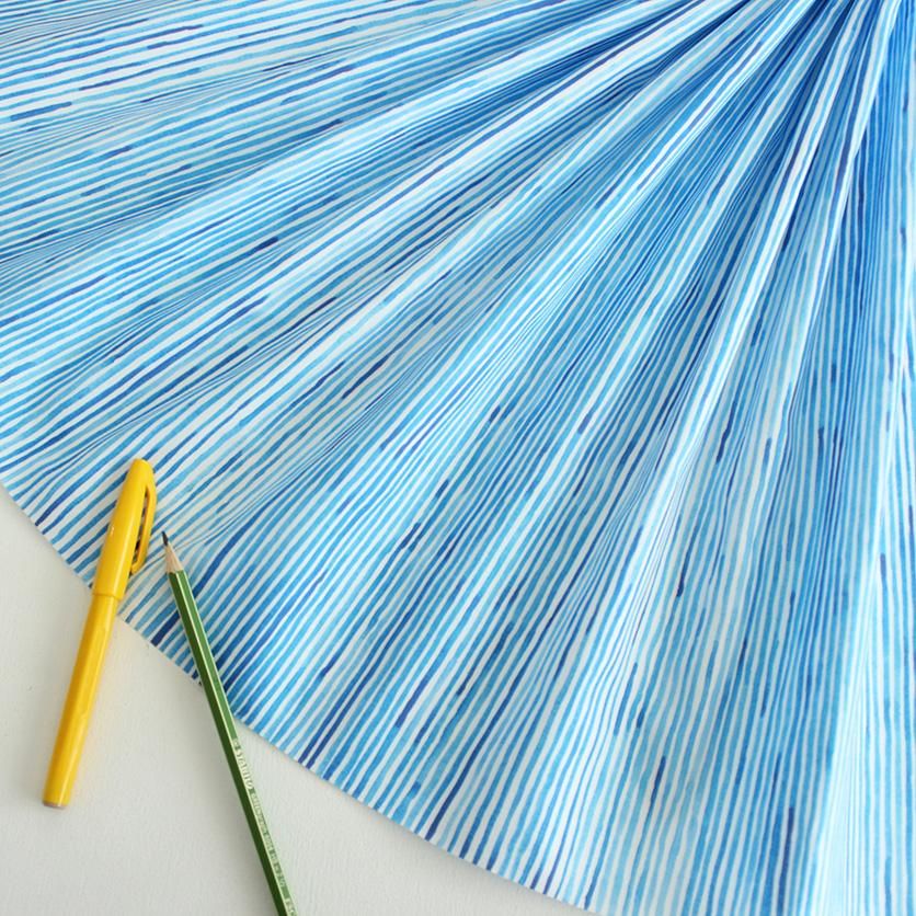 水彩ストライプ（ブルー） - 生地と型紙の通販サイト：nunocoto fabric