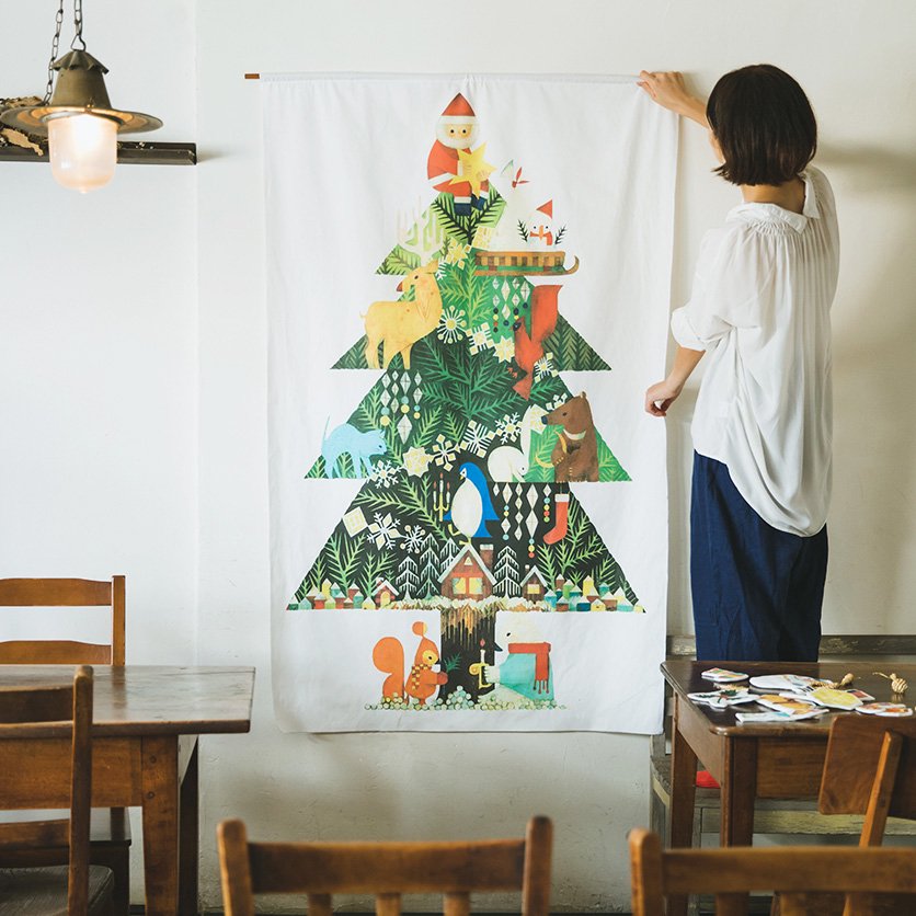 クリスマスツリータペストリー（大）：福田利之 nunocoto fabric