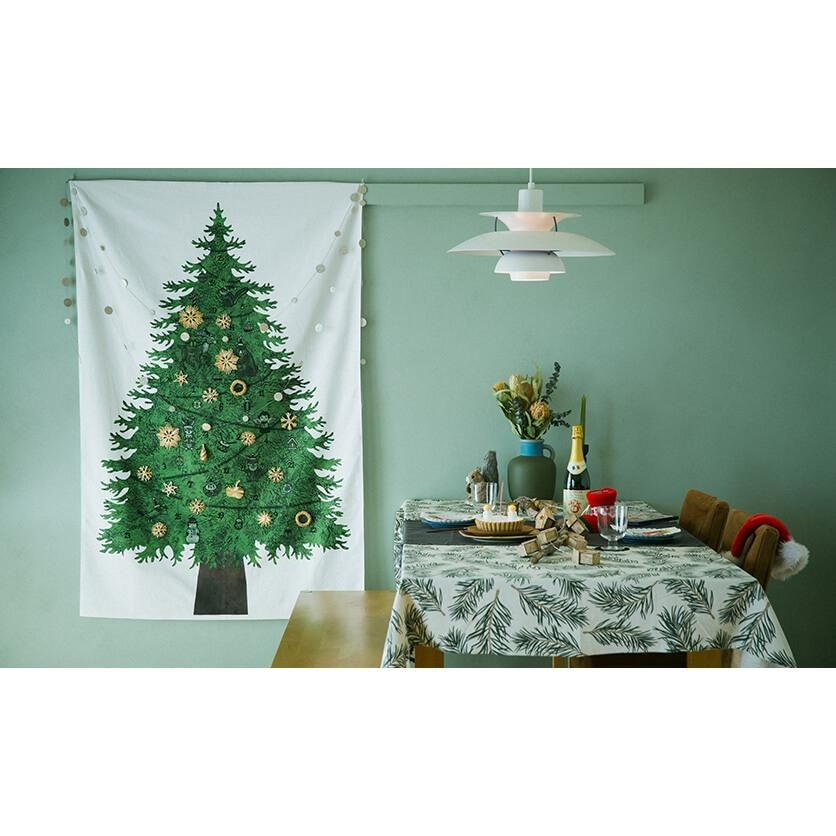 最新 クリスマスツリータペストリー（大）：さこももみ fabric nunocoto | 季節用品