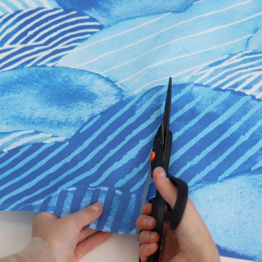 なみなみrain（マリンブルー） - 生地と型紙の通販サイト：nunocoto fabric