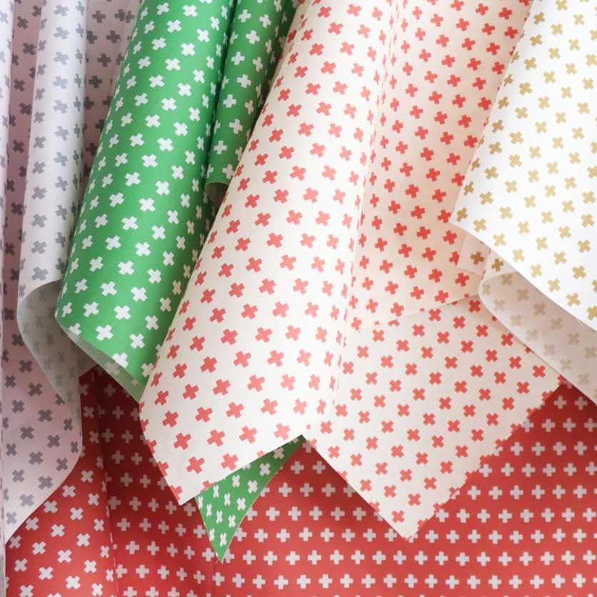 クロス（小・生成り×レッド） - 生地と型紙の通販サイト：nunocoto fabric