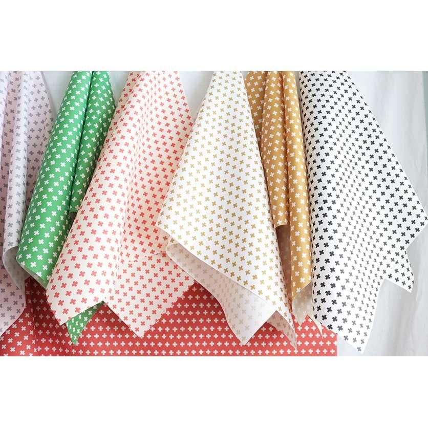 クロス（小・生成り×レッド） - 生地と型紙の通販サイト：nunocoto fabric