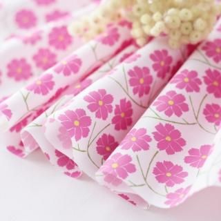 ハンドメイドスモックsize110〜120 手書き風お花ライトブルーNo.248 小花柄 長袖ギャザースモック ピンク サックス インディゴ