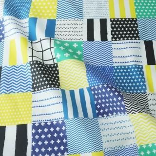 パネル生地 クレイジーファブリック：10cmパッチワーク（カラフル） - 生地と型紙