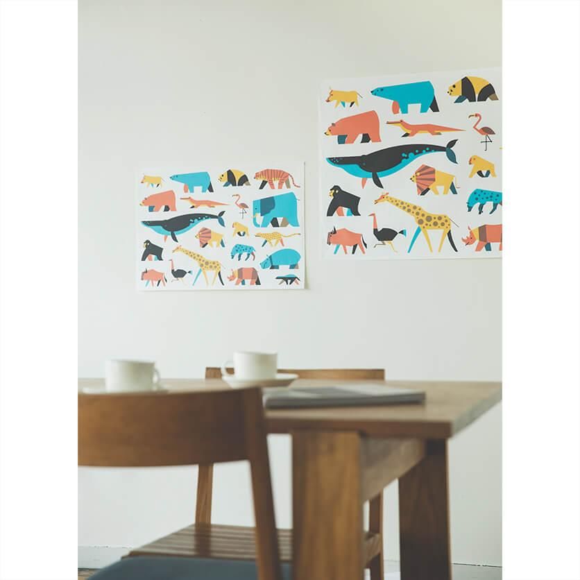 ファブリックポスター：Walking animals（サタケシュンスケ