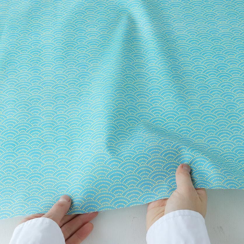鮫青海波文様(浅葱色) - 生地と型紙の通販サイト:nunocoto fabric 鮫青海波文様(浅葱色) - 生地と型紙の通販サイト:nunocoto fabric