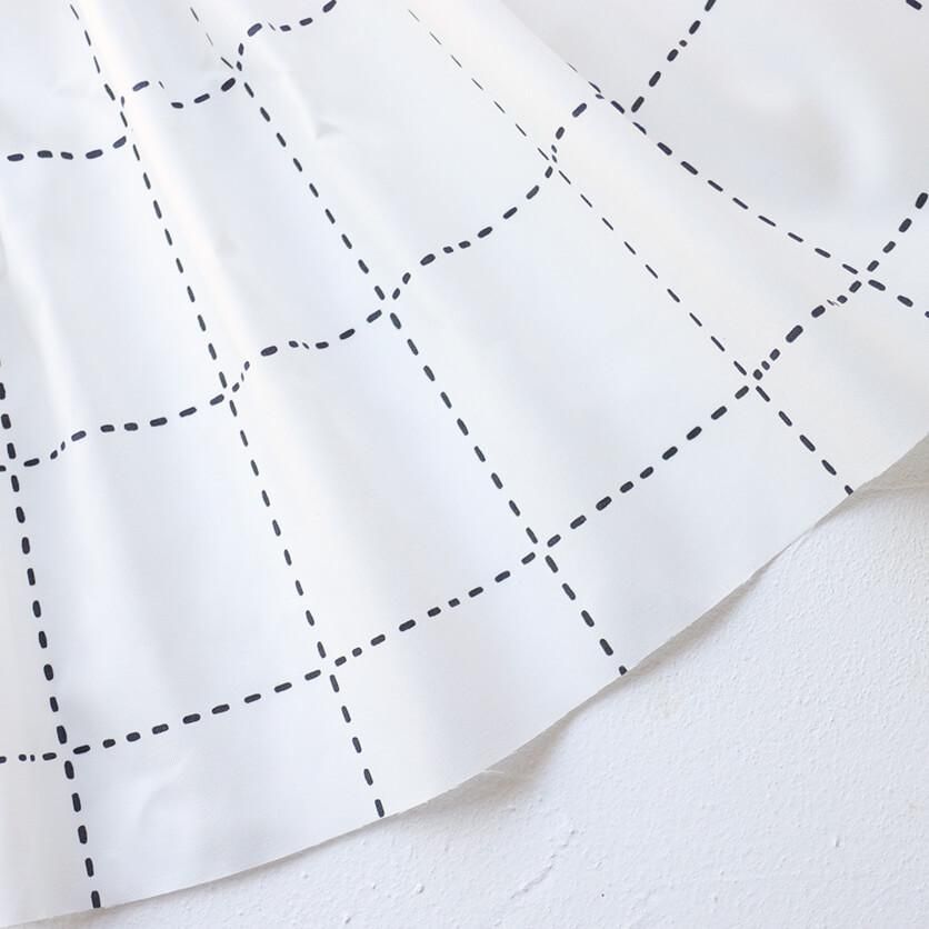 確認用生地 ステッチラインチェック（モノクロ）チェック柄- 布・生地の通販