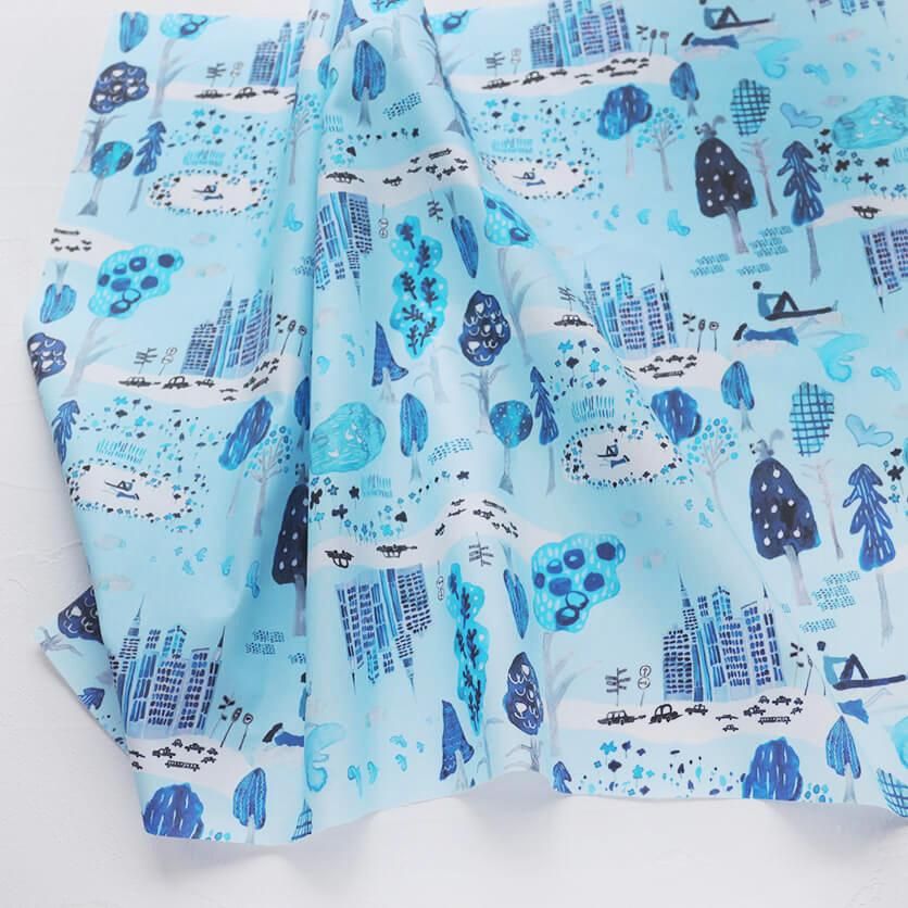 Relax（ブルー）北欧柄- 布・生地の通販サイト：nunocoto fabric